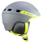 CGM Premier Casque Ski Adulte Unisexe, Gris Jaune Fluo Mat, L (58-61cm)