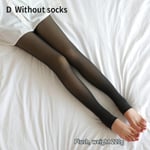 Vintervarma Leggings Dam Tjock Fleece Leggings Hög midja Transparent Black Without Socks 220G