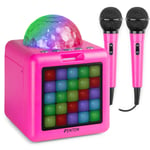 Portable Karaoke Machine Speaker System with Microphones & Disco Light - KAR15P