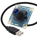 ELP 8MP USB Camera Webcam,180 Degree Lens USB with Cameras,Plug and Play 2448P USB Camera Module,IMX179 USB UVC Web Camera compatible for Mac/Linux/Raspberry Pi PC Web Mini Camera USB8MP02G-L180