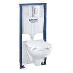 Pack WC Bâti-support Rapid SL + WC Bau Ceramic sans bride + Abattant softclose + Plaque chrome (39418000)