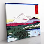 Noge and Yokohama by Utagawa Hiroshige Asian Japanese Canvas Wall Art Print Ready to Hang, Framed Picture for Living Room Bedroom Home Office Décor, 35x35 cm (14x14 Inch)