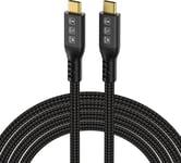 Cable Thunderbolt 4 0.5m de 40Gbps, Cable UsB c Supporte Les Vidéos 8K@60Hz/4K@120Hz Compatible Avec Thunderbolt 3/USB4 Pour Laptop, MacBook, Mac Studio Display, Switch, Appareils Port USB4