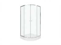 Paroi de douche d'angle avec receveur - Coloris chrome - L90 x l90 x H192 cm - MILOA