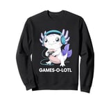 Axolotl Gamer Headphones Controller Games-O-Lotl Sweatshirt