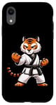 Coque pour iPhone XR Ceinture noire amusante pour athlète de karaté tigre pour garçons filles enfants