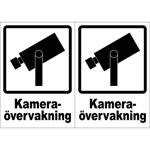 2-Pack - Kamera Övervakning - Skylt (A5) Vit