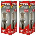 2x Eveready 300°C Cooker Oven Appliance Lamp Bulb 15W 240V SES Base ( E14 ) UK