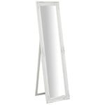 Biscottini Miroir de Sol Chambre 46x5x166 cm | Miroir de Sol avec Cadre en Bois | Miroir Long du Sol