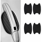 4PCS (Noir) Voiture Film de Protection Universel en Fibre de Carbone Anti-Rayures pour PoignéE Porte Voiture Convient à la Plupart des PoignéEs Porte