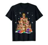 Bengal Cat Christmas Tree Funny Cat Lover Xmas Santa Hat T-Shirt