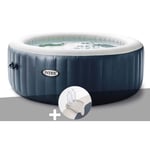 Kit spa gonflable Intex PureSpa Blue Navy rond Bulles 6 places + Porte-verre