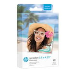 HP Sprocket 3.5 x 4.25” Zink Sticky-Backed Photo Paper (20 Pack) Compatible with HP Sprocket 3x4 Photo Printer