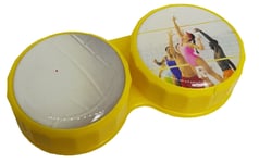 Beach Volleyball Flat Contact Lens Storage Soaking Case - L+R Marked - UK Made