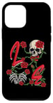 Coque pour iPhone 12 mini Love Rose Squelette Fleurs Os Cœurs Saint-Valentin