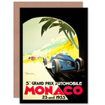 Sport Ad Motor Race Grand Prix Monaco Monte Carlo Greetings Card Plus Envelope Blank inside