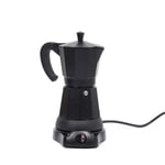 Aluminum Electric Moka Pot Espresso Machine Home Fast and Convenient Black Coffee Pot,300ml6 Cup
