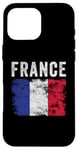 Coque pour iPhone 16 Pro Max Drapeau de la France vieilli – Hommes, femmes, enfants – Drapeau français