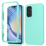 FNTCASE for Samsung A34 5G Case: Dual Layer Shockproof Drop Protection Galaxy A34 5G Phone Case - 360 Military Grade Protective Mobile Cover Rugged Matte Heavy Duty Slim TPU Cases (Z-Green, A34)