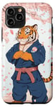 Coque pour iPhone 11 Pro Tigre Jiu Jitsu Gi Dessin animé Arts martiaux Anime