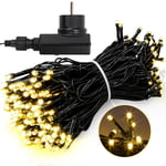 Guirlande lumineuse led 20m 200 LEDs Décoration de Noël – Décoration pour Mariage Noël Intérieur et Extérieur Blanc Chaud - Hengda