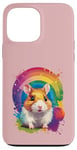 Coque pour iPhone 13 Pro Max hamster accessoire drôle meme animaux anniversaire enfant multicolore