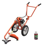 Mader Garden Tools Kit débroussailleuse à Roues, 52 CC et 26 mm, avec Huile synthétique 2T, 02038 Orange