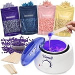 Chauffe Cire Epilation Appareil A Cire: Kit Epilation Cire Machine Epilation Cire Chaude avec 400g épilation Perles de Cire, 30 Bâtonnets de Cire, Pour Tout le Corps, Jambes, Visage, Aisselles