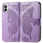 Ei mitään Puhelin 2 Lompakkokotelo Butterfly Kohokuvioitu Pu-nahkainen Kickstand korttipaikat Flip Folio Cover