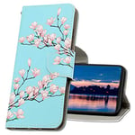 MRSTER Coque pour Huawei Y7 2019, Coque en Cuir Huawei Y7 2019, Étui Téléphone Huawei Y7 2019, Motif Coloré Imprimé Housse pour Huawei Y7 2019. XC1 Magnolia