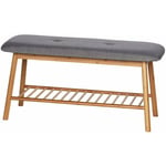 Banc pour le couloir avec étagère pour chaussures bahari, bambou Wenko