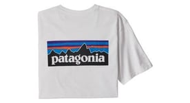 T shirt manches courtes patagonia p 6 logo responsibili tee blanc homme