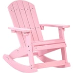 Chaise de Jardin à Bascule pour Enfants Plastique Effet Bois Patio Terrasse Rose Clair Adirondack