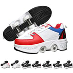 NNZZY Patins À roulettes Déformation Patins, Roller Shoes Adulte Chaussure Roller Fille Roller Skate Shoes Casual Quatre Roues Deform Wheels Skates Roller Shoes