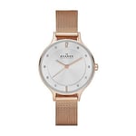 Skagen Watch for Women Anita Lille, Three Hand Movement, 30 mm Rose Gold Stainle