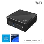 MSI Cubi N ADL Intel N200 Desktop PC NUC SFF Mini Computer HTPC (4GB RAM 128G...