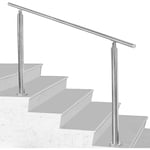 Rampe d'escalier Acier Inoxydable,Rambarde Main pour l'intérieur et l'extérieur Balustrade pour balcon,1504.2106.5cm avec 0 Tringles