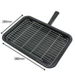 Premium Single Handle Enamelled Grill Pan & Rack For Qa Oven Cooker