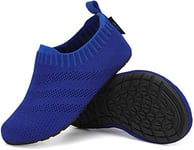 SAGUARO Chaussons Maison pour Enfants Chaussures Antidérapantes pour Garçons Chaussures avec légères Bleu Foncé 20/21 EU