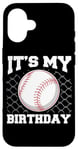 Coque pour iPhone 16 It's My Birthday Baseball Lover Player Funny Boys Girls Kids