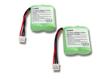 Vhbw 2x Ni-Mh Batteries 600mah (2.4v) Pour Téléphone Fixe Sans Fil Philips Xalio 200 Comme Cp51, 91c, Bc103510, U.A..