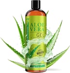 Organic Aloe Vera Gel with 100% Pure Aloe from Freshly Cut Aloe No Sticky (12oz)