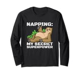 Napping Superpower Power Nap Lazy Pajama Day Sleep Sloth Long Sleeve T-Shirt