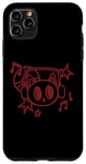 Coque pour iPhone 11 Pro Max Y2K 90s Cat porte un casque d'écoute et entend de la musique