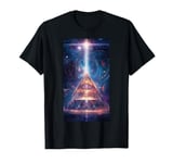 Crystal Pyramid Beams Light Cosmic art Spiritual T-Shirt