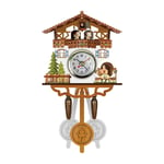 Oppal Coucou Coucou Horloge Murale Carillon Réveil Rétro Horloge en Bois Salon Horloge, Horloge pour Le Jour de Pâques (Multicolore)