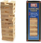 Wooden Tumbling Tower Traditional Stack Jenga 54 Pieces For Family & Kids Game