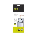 EKO Size F Bin Liners For Kitchen Bins - 40 - 60 Litre Capacity - Extra Strong Bags with Drawstring Tie Handles - 12 Bags,White