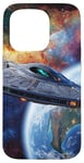 Coque pour iPhone 15 Pro Conception de vaisseau spatial Sci-Fi explorant la galaxie