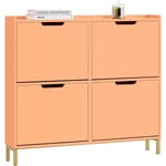 Sobuy - FSR100-RS Meuble Chaussure, Rangement Chaussure, Meuble d'Entrée, Armoire à Chaussures, Meuble de Rangement, Commode à 4 Abattants, Coffre